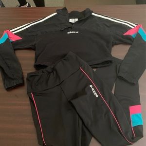 Adidas women leggings and crew neck set